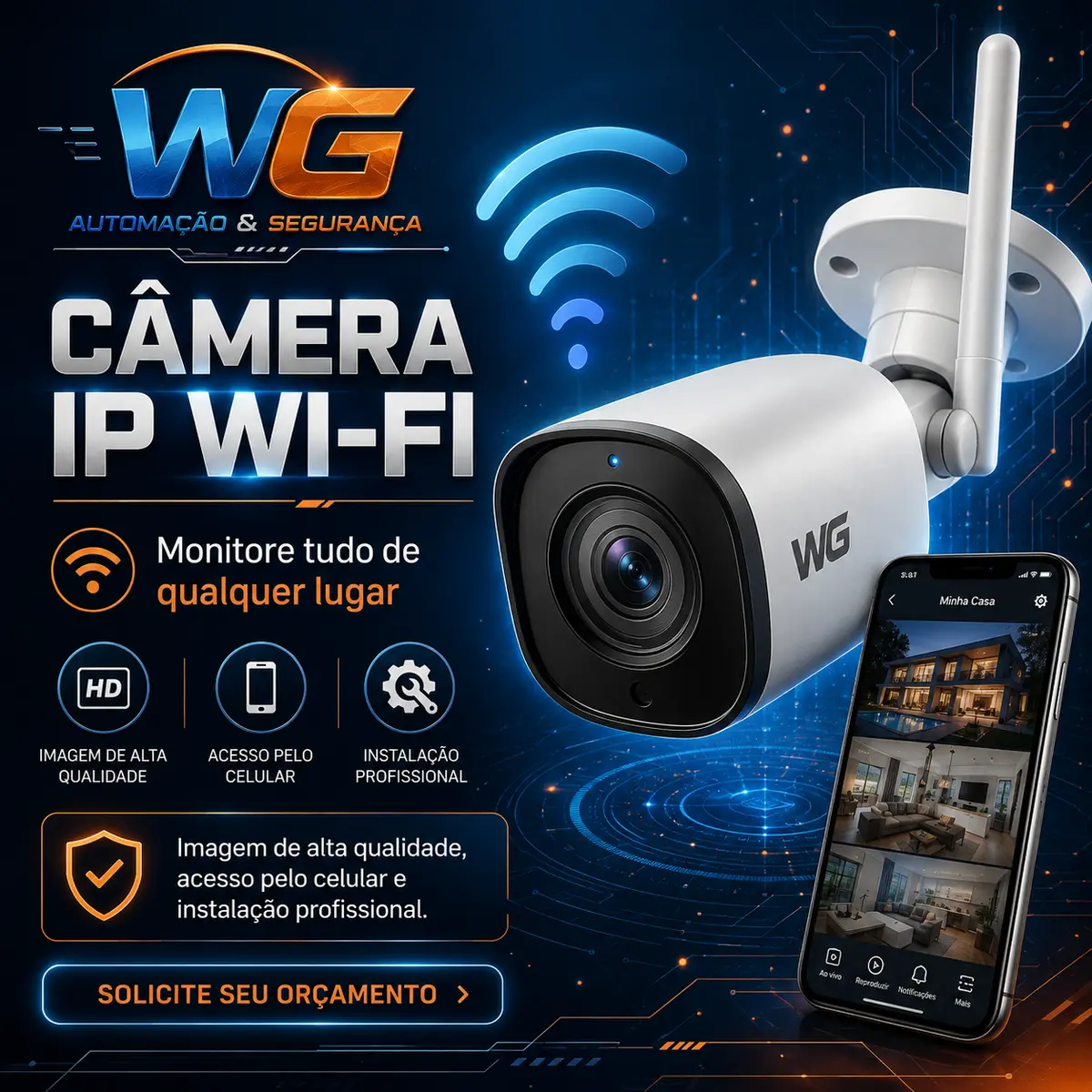 Câmera IP Wi-Fi com movimento